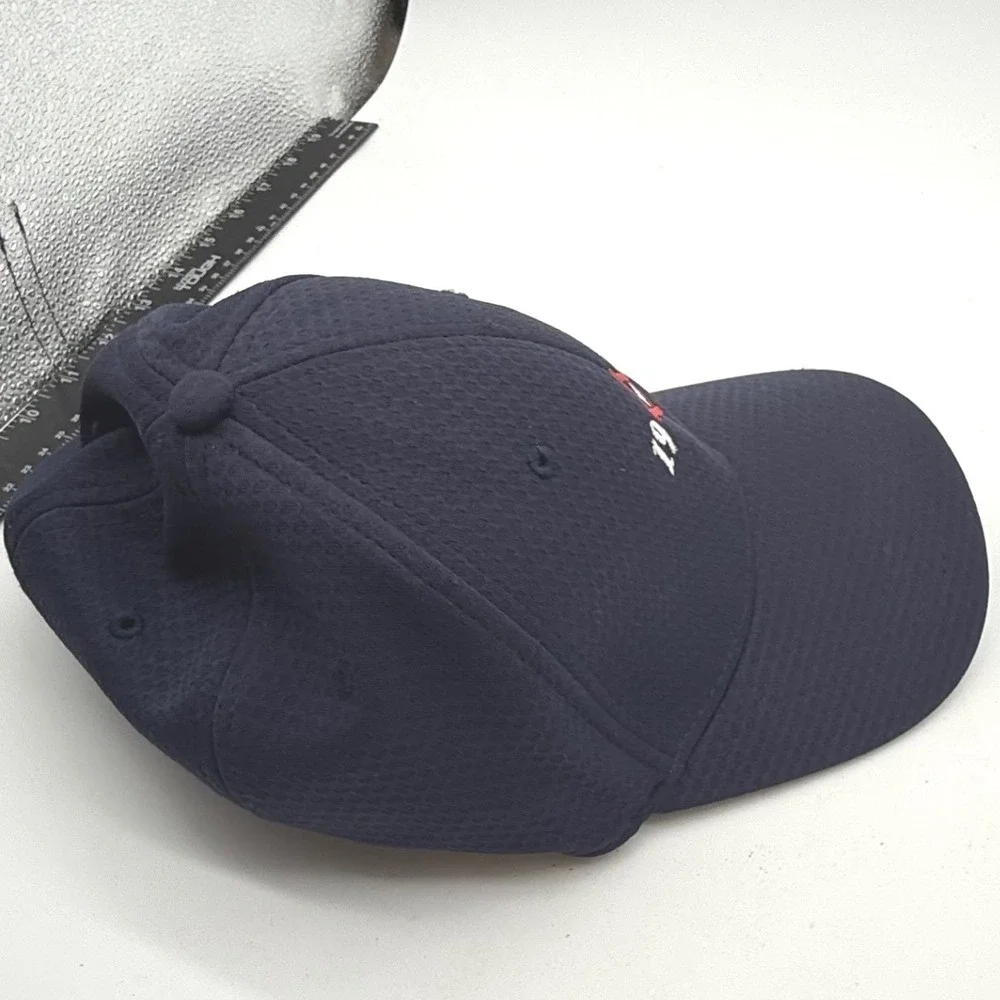 Cap America Golf Navy Blue Mesh Stretch Fit Hat Embroidered 19 M 03 Logo L XL